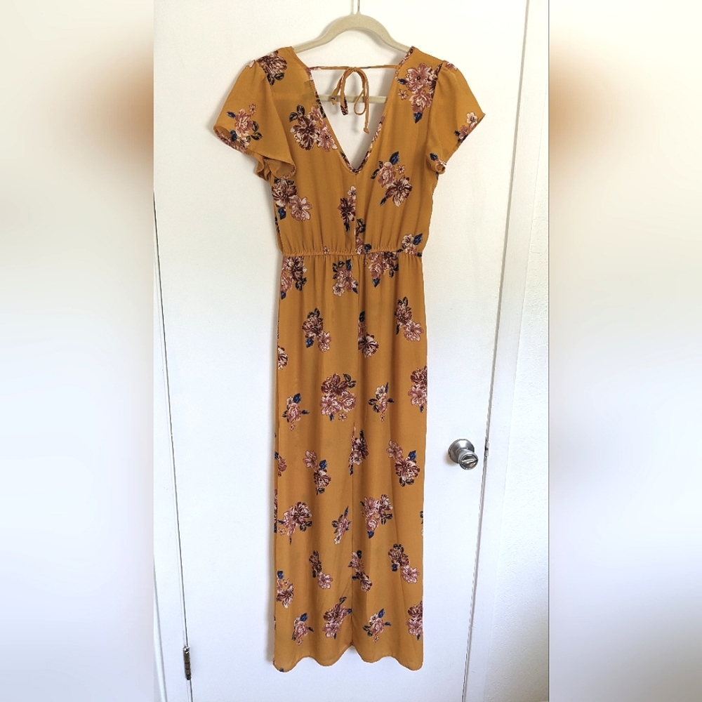 Floral Faux Wrap Around Dress